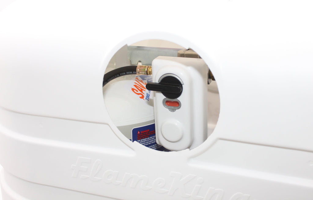Flame King Dual 30LB LP Propane Tank Light Plastic Heavy Duty Cover RV Trailer White