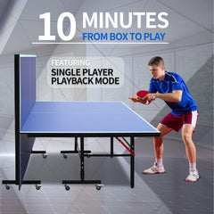 8FT Foldable Midsize Table Tennis Table Set