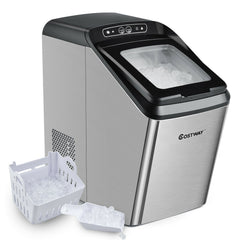Ice Making Machine with 29 Pounds Pebble Ice per Day-Silver