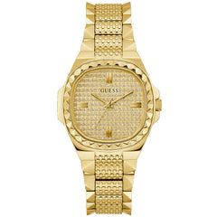 Guess Women's Rebellious Gold Tone Analog