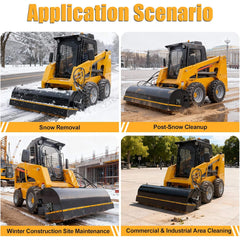 72-Inch Industrial Skid Steer Sweeper Attachment