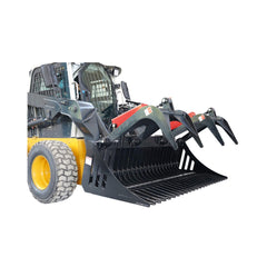 Heavy-Duty 72-Inch Rock Grapple Bucket Skid Steer Attachment With Quick Attach (SAK85019)