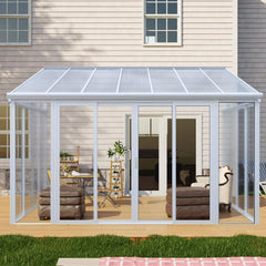 0x14 Ft Aluminum Patio Sunroom with Sliding Doors