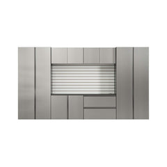 Alora Heavy-Duty Wall-Mounted Metallic Gray Garage Cabinet Set With Soft Closing Doors And Drawers (SAK24368)