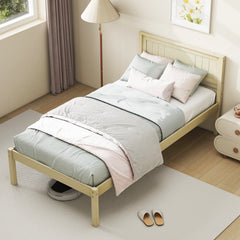 Twin/Full/Queen Size Wooden Bed Frame with Headboard and Slat Support