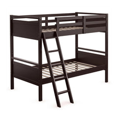 Twin Over Twin Bunk Bed Convertible 2 Individual Beds Wooden