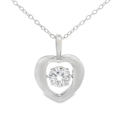 1.00ct Moissanite Heart Love Pendant Sterling Silver