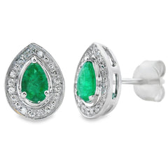 .45ct Emerald Diamond Stud Earrings 10KT White Gold