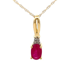 .02ct Ruby Diamond Fashion Pendants 10KT Yellow Gold