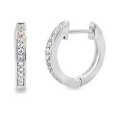 .08ct Diamond Hoop Earrings 10KT White Gold