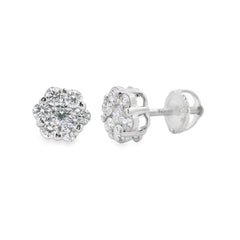 .86ct Lab Grown Diamond Earrings Sterling Silver