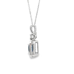 .72ct Sapphire Diamond Fashion Pendants 14KT White Gold