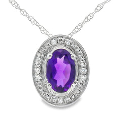 .49ct Amethyst Diamond Fashion Pendants 10KT White Gold
