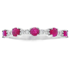 .70ct Ruby Diamond Wedding Band Ring 10KT White Gold