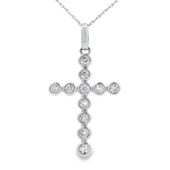 .50ct Diamond Cross Religious Pendant 14KT White Gold