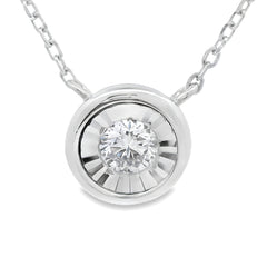 Natural .25ct Lab Grown Diamond Pendant Sterling Silver