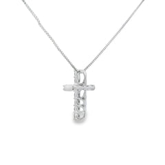 .15ct Diamond Cross Religious Pendant 14KT White Gold