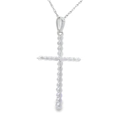 .21ct Diamond Cross Religious Pendant 14KT White Gold
