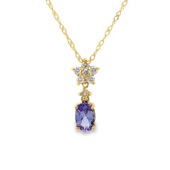 Tanzanite Diamond Fashion Pendants 14KT Yellow Gold