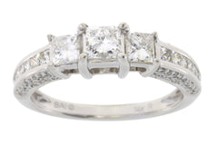 1.50ct Diamond 3 Stone Ring 14KT White Gold