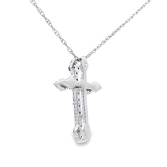 .16ct Diamond Cross Religious Pendant 14KT White Gold