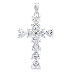 Moissanite Cross Religious Pendant Sterling Silver