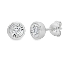 .25ct Lab Grown Diamond Stud Earrings Sterling Silver