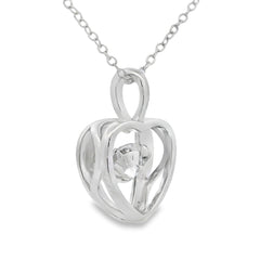 1.00ct Moissanite Heart Love Pendant Sterling Silver