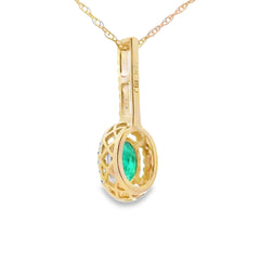 .46ct Emerald Diamond Fashion Pendants 10KT Yellow Gold