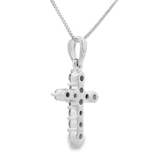 .23ct Diamond Cross Religious Pendant 14KT White Gold