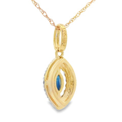 Sapphire Diamond Fashion Pendants 10KT Yellow Gold