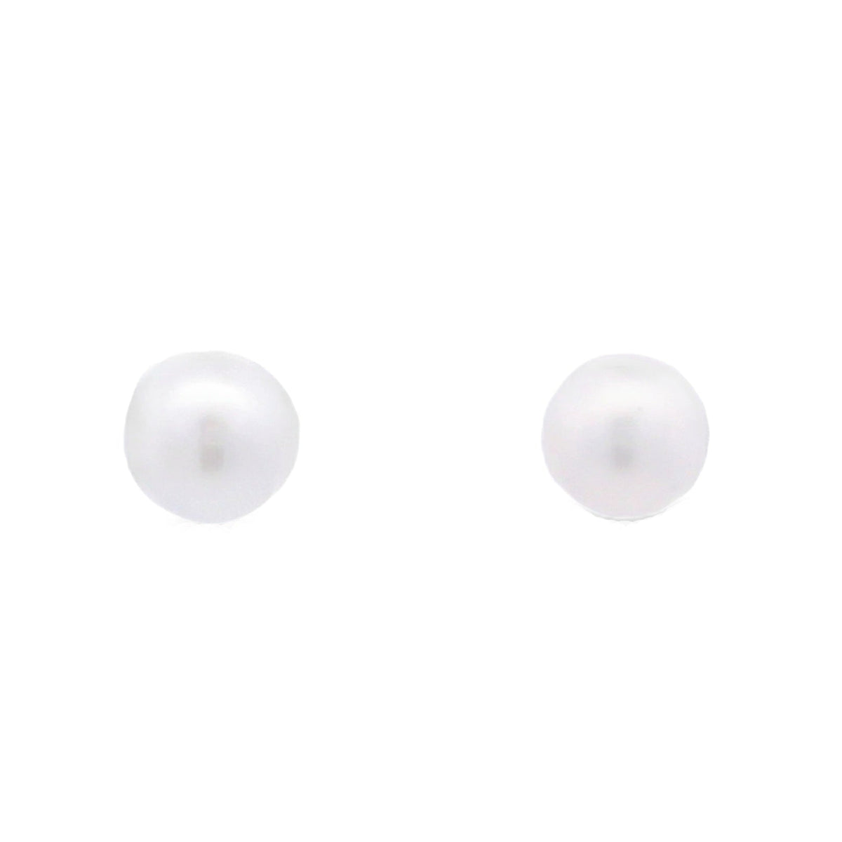 Natural FW Pearl Stud Earrings 10KT White Gold