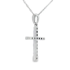 .13ct Diamond Cross Religious Pendant 14KT White Gold