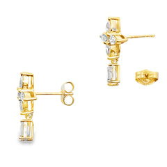 Lab Grown Diamond Dangle Earrings 14KT Yellow Gold