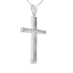 .22ct Diamond Cross Religious Pendant 14KT White Gold