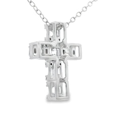 .50ct Diamond Cross Religious Pendant 10KT White Gold