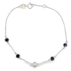 .67ct Sapphire Diamond Bracelet 14KT White Gold