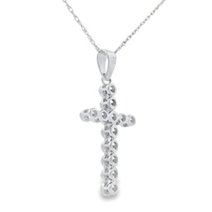 .12ct Diamond Cross Religious Pendant 14KT White Gold