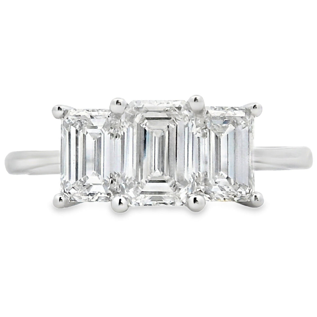2.00ct Lab Grown Diamond 3 Stone Ring 14KT White Gold