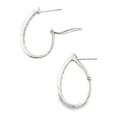 1.00ct Lab Grown Diamond Hoop Earrings 14KT White Gold
