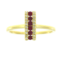 Natural .30ct Ruby Diamond Ring 14KT Yellow Gold