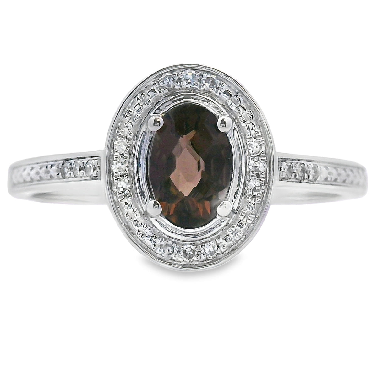 .42ct Quartz Diamond Ring 10KT White Gold