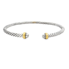 Bangle Bracelet Sterling Silver 18KT Gold