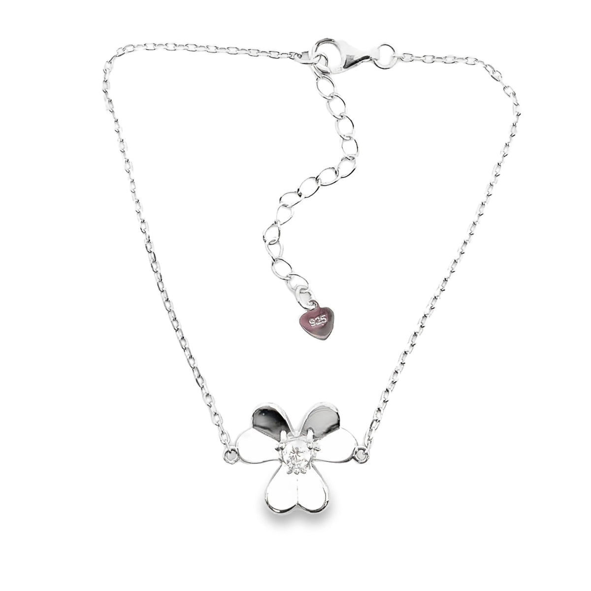 Genuine Cubic Zirconia Bracelet Sterling Silver