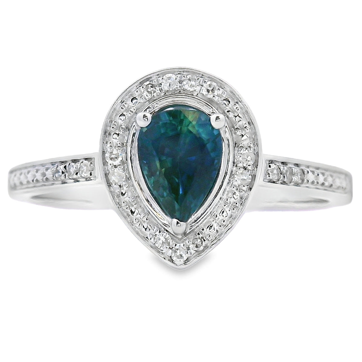 .54ct Sapphire Diamond Ring 10KT White Gold