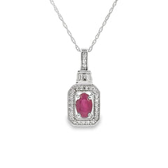 .72ct Ruby Diamond Fashion Pendants 14KT White Gold