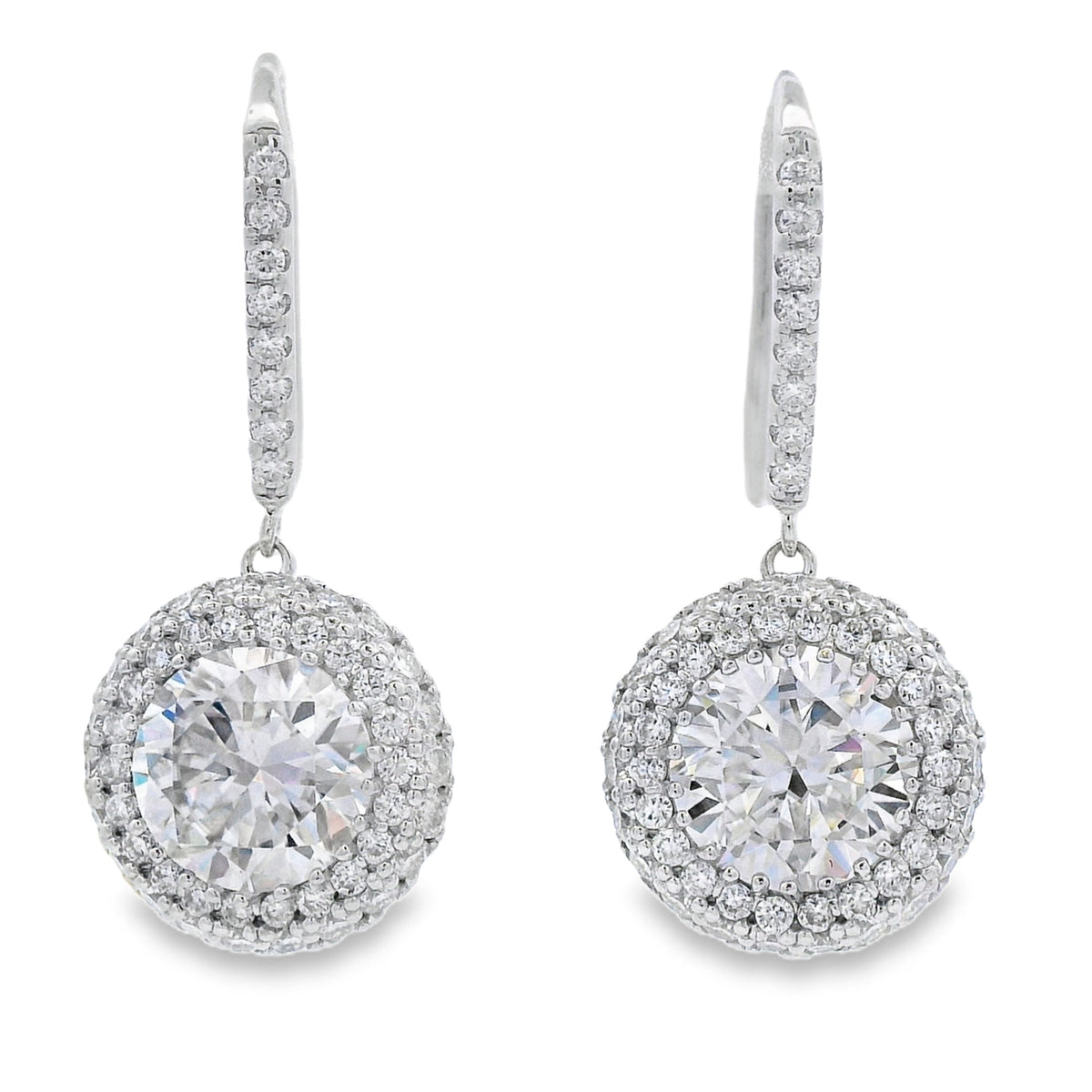 8.33ct Moissanite Dangle Earrings Sterling Silver