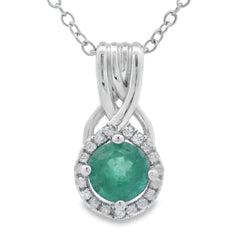 .58ct Emerald Zircon Fashion Pendants Sterling Silver