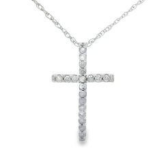 .10ct Diamond Cross Religious Pendant 14KT White Gold