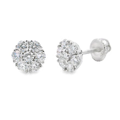 1.32ct Lab Grown Diamond Earrings Sterling Silver
